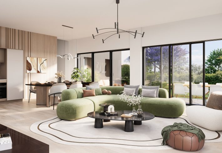 Perspective intérieure de la villa des cerisiers